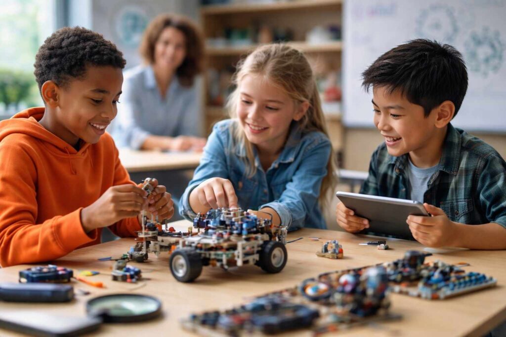 Kids learning STEM program